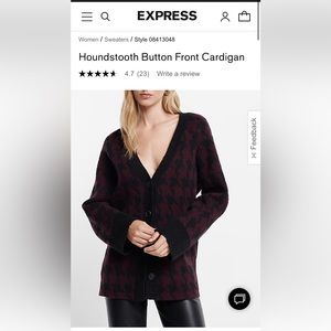 Houndstooth Button Front Cardigan